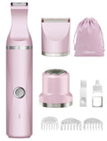 Unibono Pubic Hair Trimmer Women - Waterproof Bikini Trimmer, Rechargeable 3-in-1 Electric Razor, Personal Trimmer Groomer for Body Hair, Cordless Lady Shaver for Legs, Underarms, Face (Cold Pink)