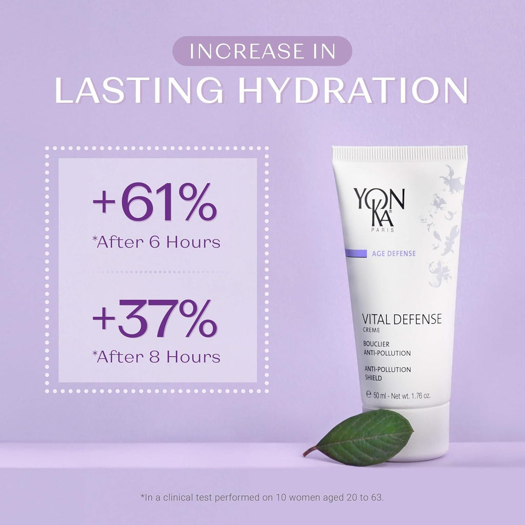 Yonka Paris Vital Defense Day Cream - Pollution Protection Vitamin C Moisturizer | All Skin Types, 84% Natural