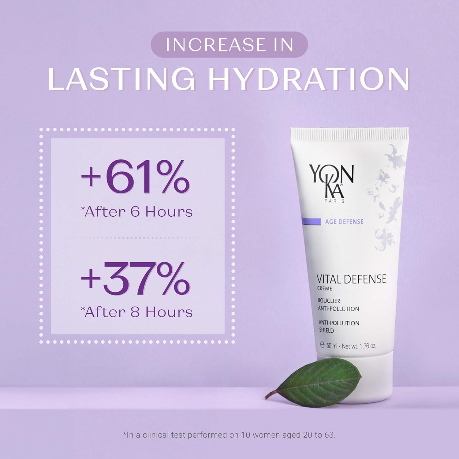 Yonka Paris Vital Defense Day Cream - Pollution Protection Vitamin C Moisturizer | All Skin Types, 84% Natural