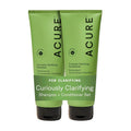Acure Curiously Clarifying Shampoo & Conditioner Set - Deep Cleansing & Hydrating for Oily Hair - 8 fl oz (2 Pack)