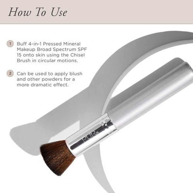 PÜR MINERALS Chisel Makeup Brush - Flat Top, Synthetic, Cruelty-Free Bristles, 1 Ct.