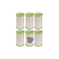 Coats & Clark Hand Quilting Sewing Thread Cotton Covered Polyester 325 Yards S960 6 Pack Bundle with 3 Bella's Crafts Needle Threaders (Natural)