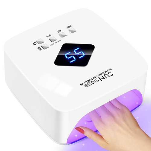 LKE Cordless Rechargeable UV Nail Lamp, 86W UV Light for Gel Nails with 3 Timer Setting Display Auto Sensor, Professional Quick Dry for Salon & Home Use