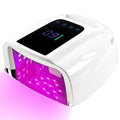 BOMOQING 96W Rechargeable UV LED Nail Lamp, Cordless UV Light for Nails with LCD Display Auto Sensor, 4 Timer Setting and Smart Sensor Nail Dryer,Nail Cure Light with Removable Bottom(White)