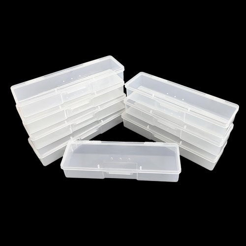 8PCS Manicure Tool Box, Plastic Storage Personal Box Nail Implement Organizer Case Box for Nail Art Pedicure Supply (Clear)