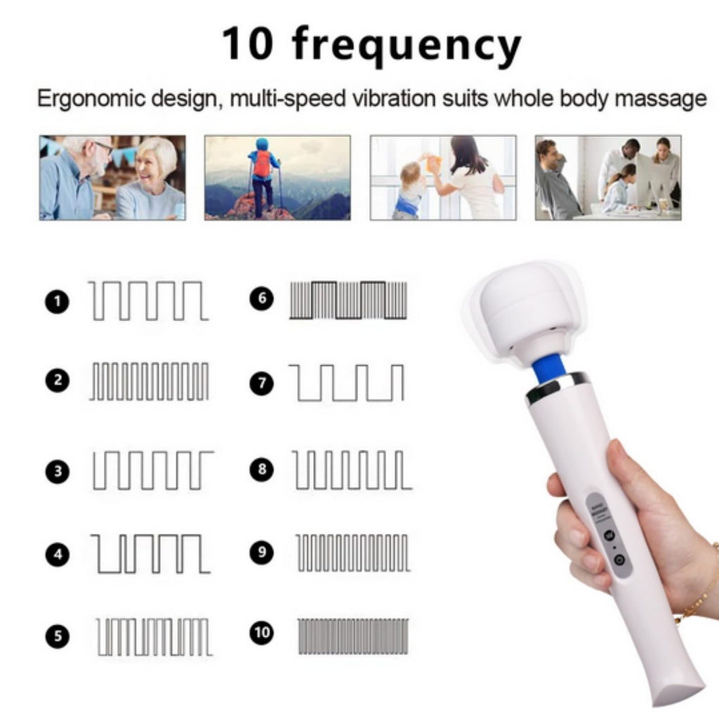 NUHUi 6X Massage Head Attachments Accessories Come with A Large Size Massager for Grown-ups Adjustable Speeds