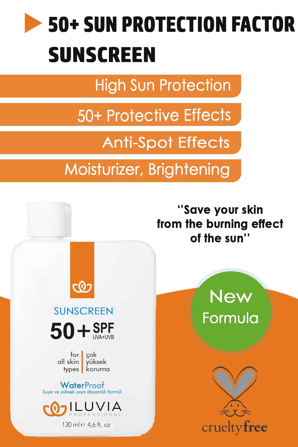 iluvia SPF 50 Mineral Sunscreen Zinc Oxide (2 Pack) - Broad Spectrum UVA/UVB Protection, Water Resistant, Non-Greasy, No White Cast - Daily Face & Body Sunblock for All Skin Types (4.6 oz Each)