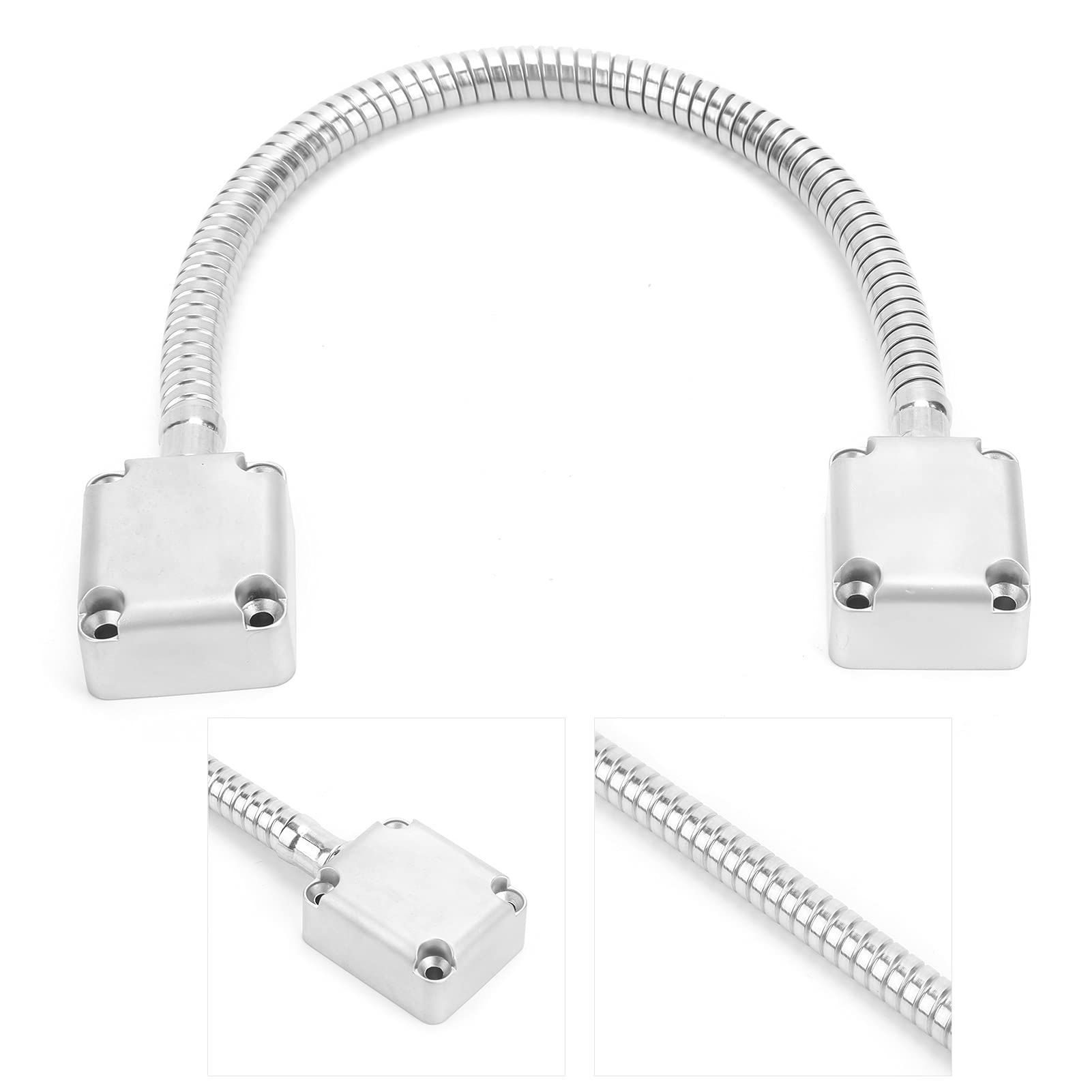 401 Stainless Steel Door Loop Wire Cable Protector Armored Door Cord w/Die-Cast End Power Transfer for Exposed Mounting Access Control