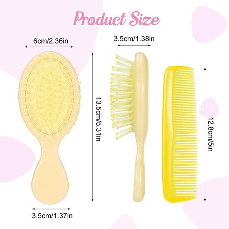 GGSTDDUP 32-Piece Mini Hair Brush & Comb Set - 16 Mini Hair Combs & 16 Detangler Brushes for Women, Kids, Toddlers, Girls & Babies with Curly Hair