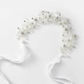 YOUlDIANZI Flower Princess Headpiece, Pearl Bridal Hair Accessory for Women Wedding Hair Band for Bride Princess Crown First Communion Headpiece for Womens Birthday, Party, Wedding