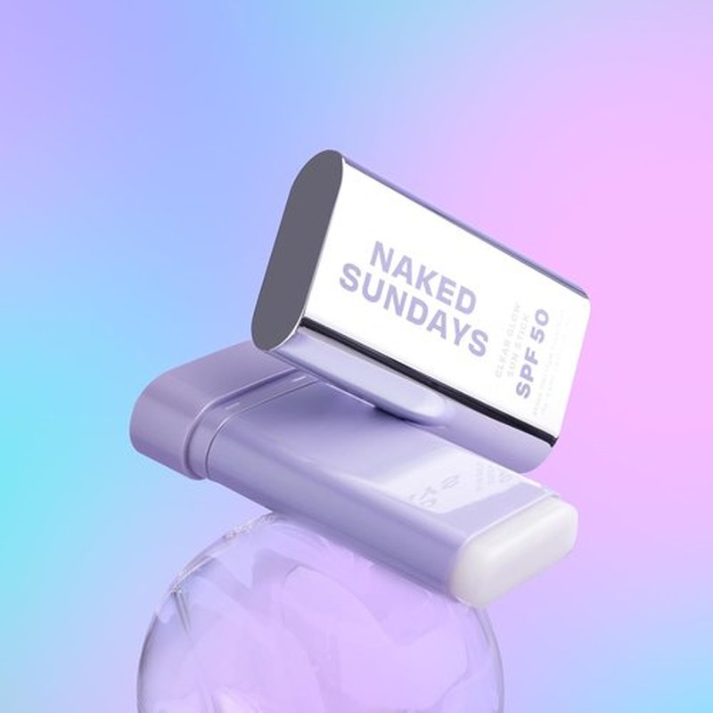 Naked Sundays Clear Glow Sun Stick SPF 50 - Invisible Sunscreen Stick for Face & Body | Fragrance-Free, Travel-Friendly, 19g