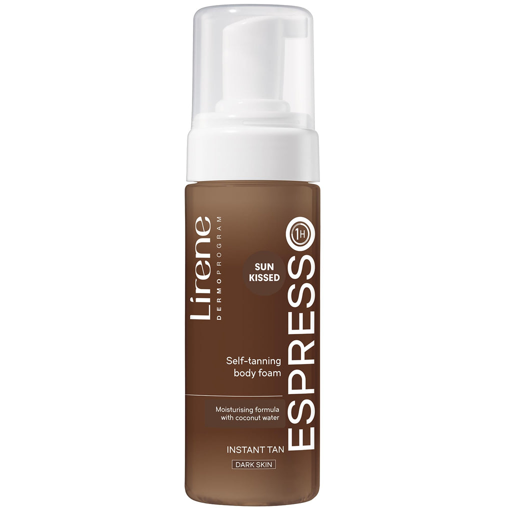 Lirene Perfect Tan Bronzing Body Foam Espresso, Intense Golden Self-Tan for Medium to Dark Skin, Quick 1-Hour Effect – Streak-Free Fake Tan - 150ml