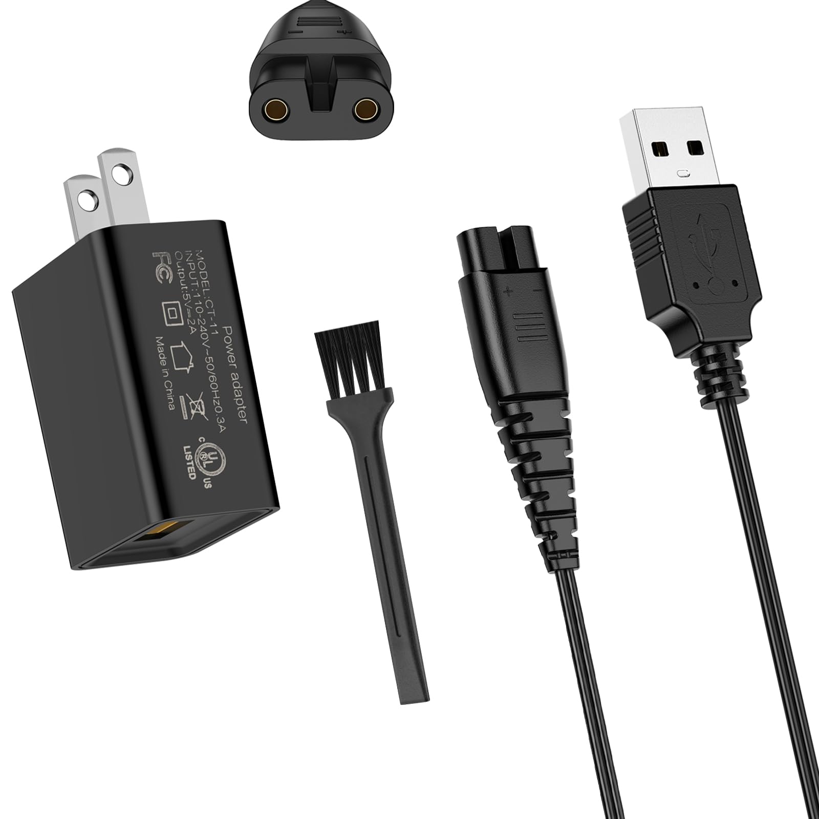 5V Fast Charger for Brightup Beard Trimmer, 5ft USB Charging Cable for Brightup Hair Clippers FK-8688T FK-8788T IPX7 Waterproof Electric Razor Body Shaver