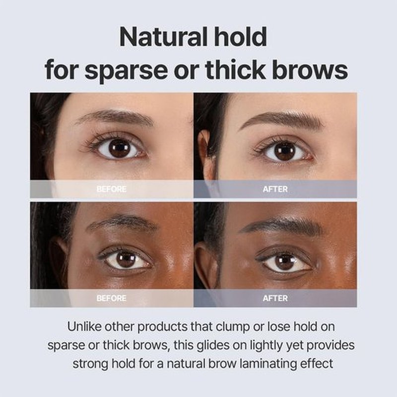 Espoir Laminating Eyebrow Clear Gel | Easy Shaping with Uniquely Designed Applicator, Long-Lasting & Smudge-Free, Non-Sticky and Lightweight Formula, Natural Look for Daily Makeup, Vegan, 0.1 fl oz