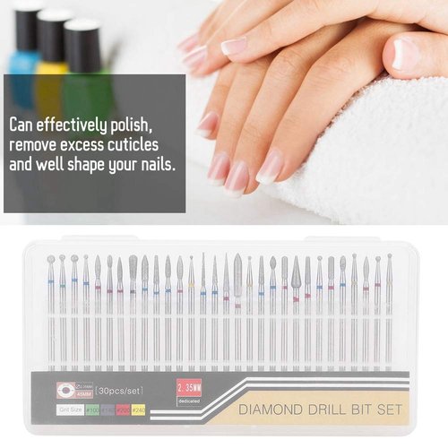 Russian Manicure Drill Bits, Nail Art Drill Kit, Grind Head Electric Nail Drill Machine Accessories Nail Polishing Machine Manicure Pedicure Bits[A]