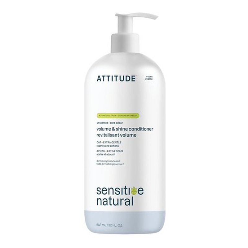 ATTITUDE Hair Conditioner - Soothing Oat for Sensitive Dry Scalp | Vegan, Dermatologically Tested, 32 Fl Oz