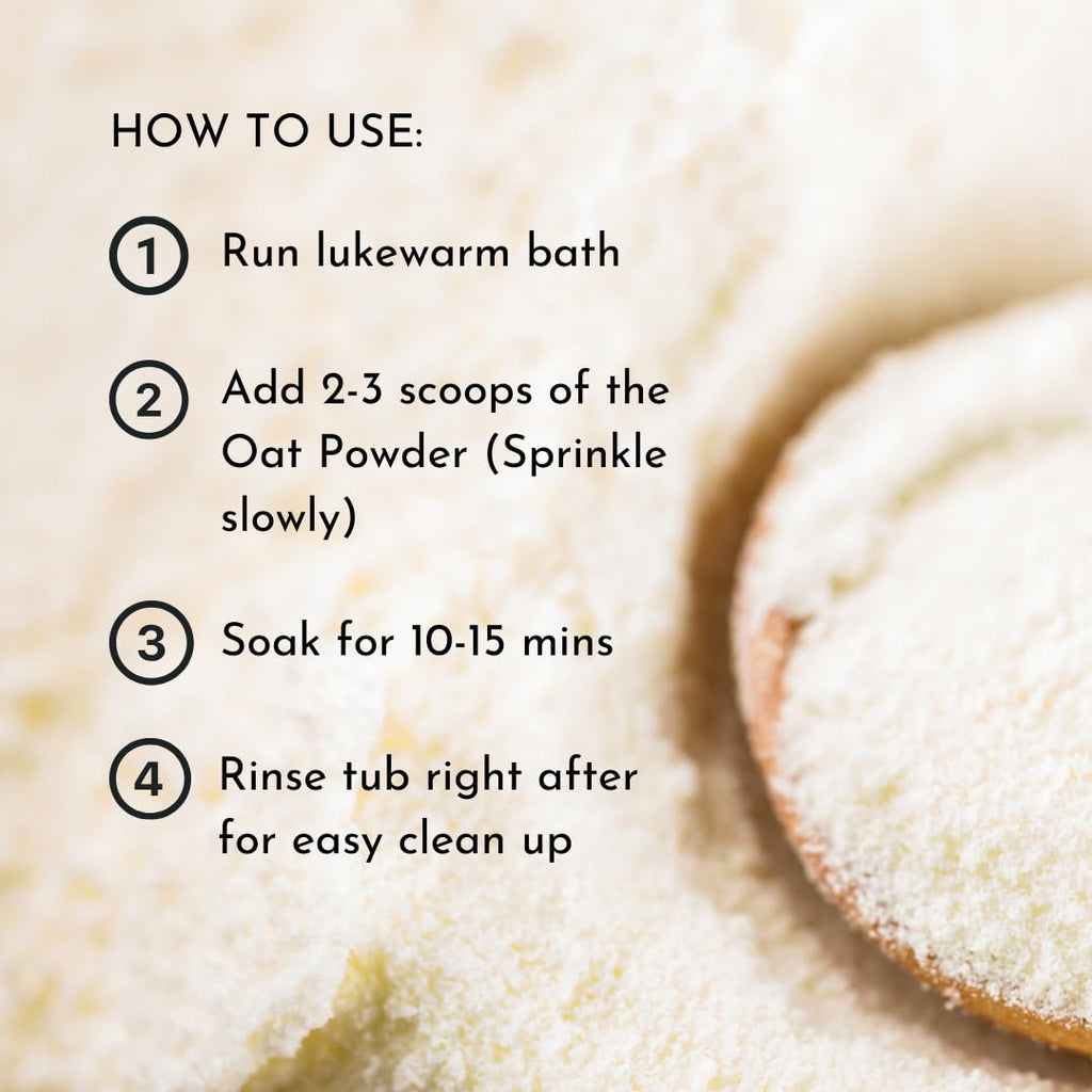 Oatmeal Baby Bath Powder for Eczema by Irene Organics - Colloidal Oatmeal for Soothing Treatment of Eczema, Diaper Rash, Dry Skin, Itching and Irritation - Moisturize and Sooth Baby and Toddler Skin