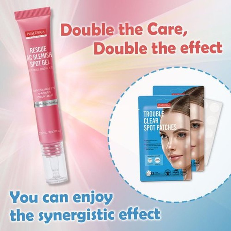 Purederm Blemish Spot Treatment Gel - Salicylic Acid 2% for Soothing Acne Care | 20ml