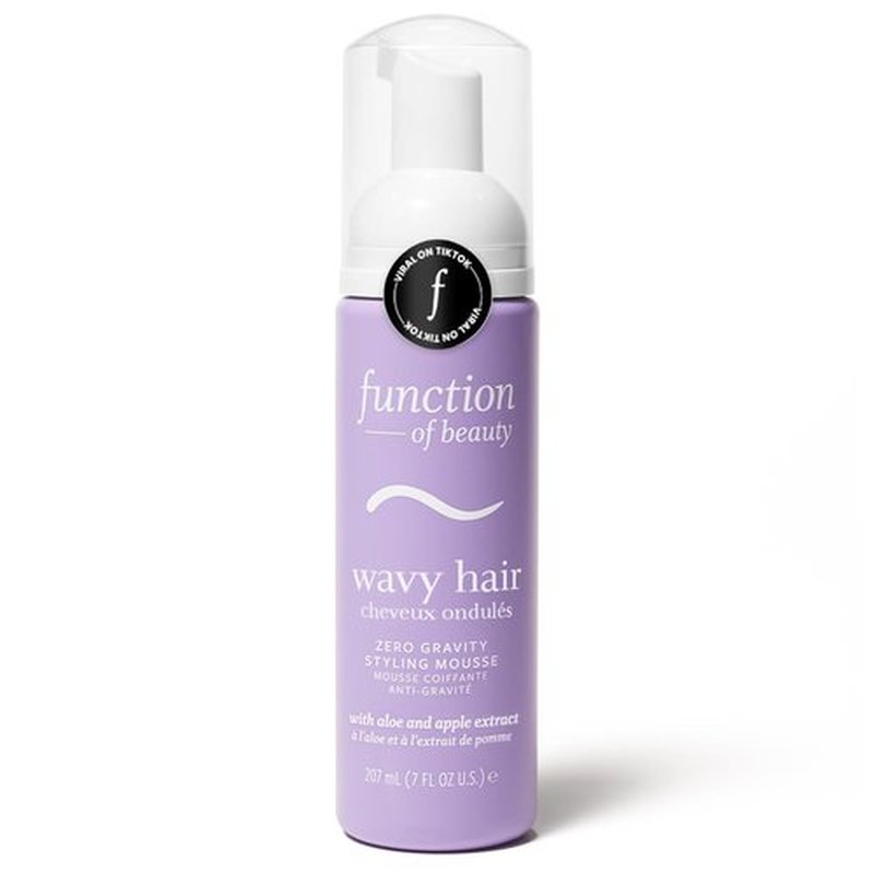 Function of Beauty Wavy Hair Mousse - Anti-Frizz Volume & Definition for Natural Waves - Lightweight Styling Foam