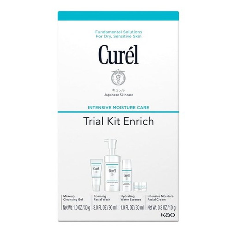 Curel Japanese Skin Care - Travel Size Toiletries for Dry, Sensitive Skin | Face Wash, Lotion & Makeup Remover