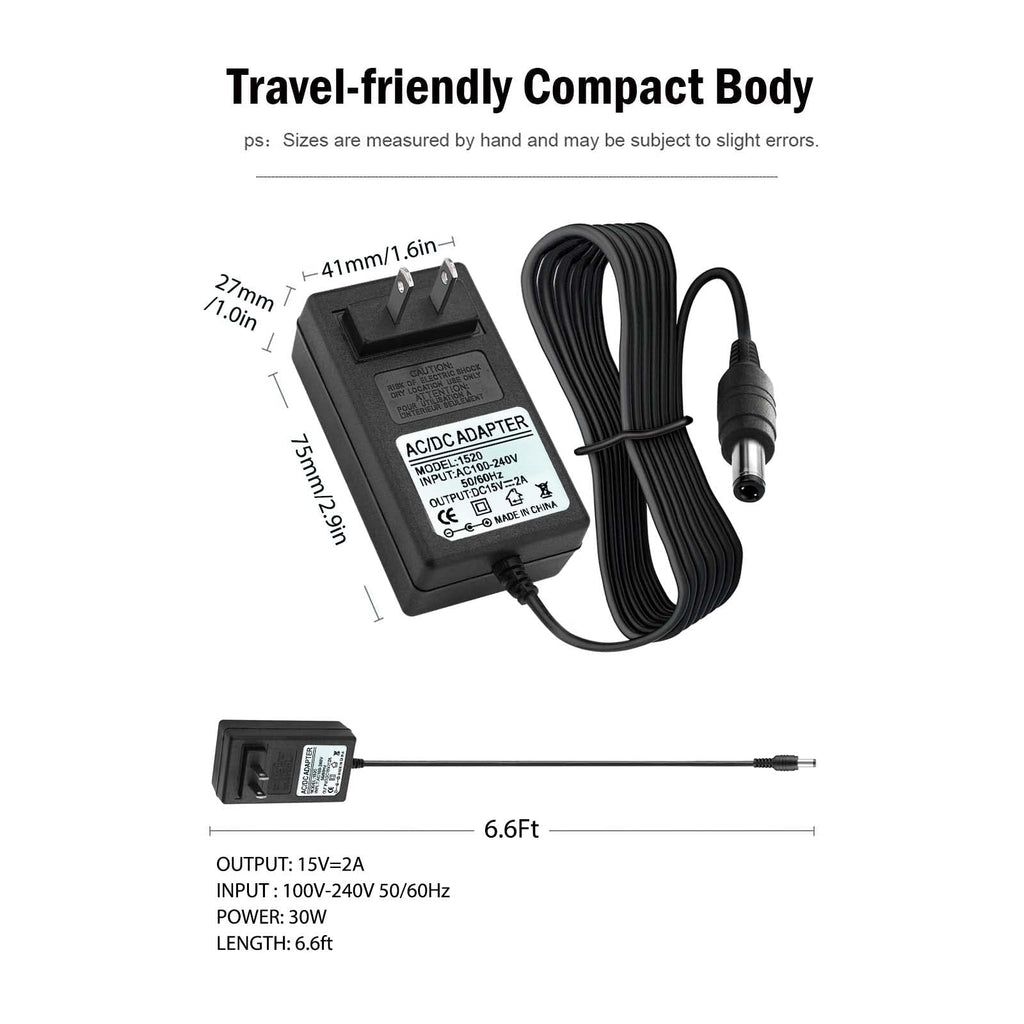 RCBCH Adapter 15V Power Supply Cord Massage Gun Charger for Theragun Prime, Theragun Mini Massage Gun Model BR-GUN-002, G4-MINI-RED-PKG-US [Theragun Mini/Theragun Prime] 2A Charging Cable