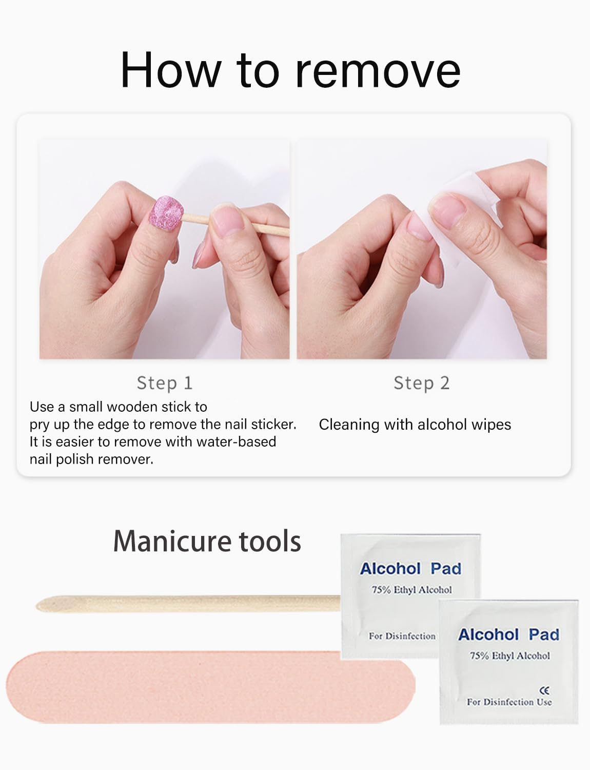 Wahrshei Gel Nail Strips No UV, Light Plum, UV Free, Long Lasting Gel Stickers - Contains 22 Wraps, 1 Prep Pad, 1 File