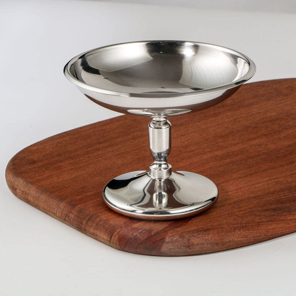Angoily 3Pcs Mini Ice Cream Cup, Stainless Steel Dessert Sliver Cup Footed