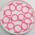 14PCS Hair Ties Elastics Stretchy Knotted Hair Ties Ponytail Holders for Women Girls Elastic Hair Rubber Bands for Thin Thick Wavy Curly Straight Long Hair (Neon Pink)