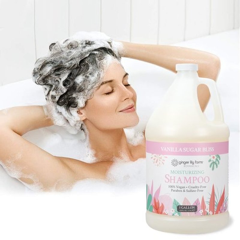 Ginger Lily Farms Botanicals Moisturizing Shampoo - 100% Vegan & Cruelty-Free, Vanilla Sugar Bliss | 1 Gallon Refill