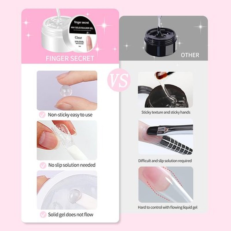 Solid Builder Gel For Nails 3D Nail Sculpting Gel Stable Non-Sticky for Nail Extension Carving DIy Salon Home 60ml