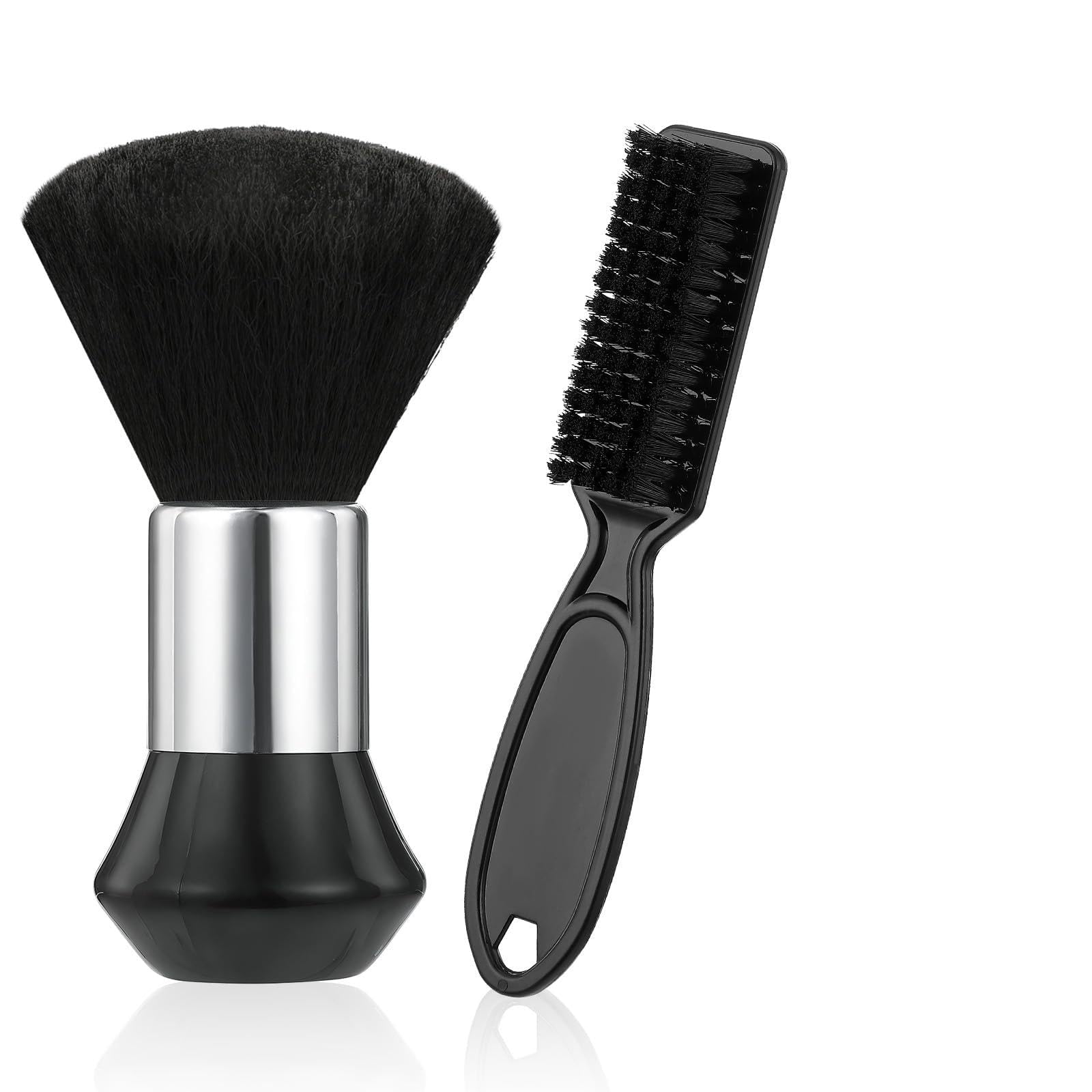 Barber Neck Duster Brush Set, 2 Piece Professional Barber Accessories Cleaning Supplies, Soft Face Cleaning Hairbrush Hair Cutting Styling Brush Tool for All Hair Type