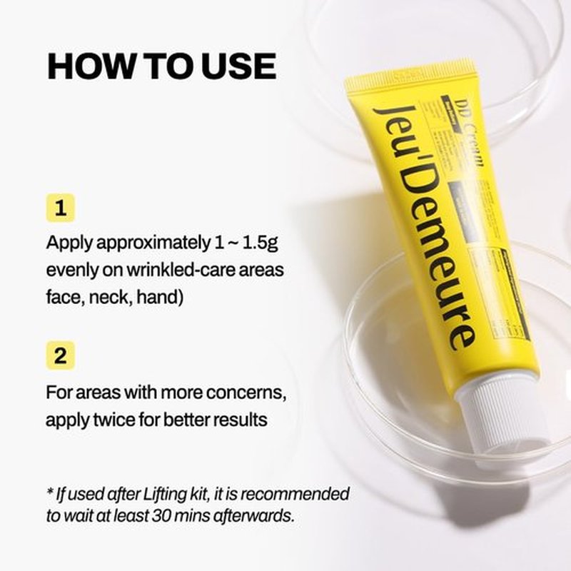 JEU'DEMEURE DermiShuttle DD Cream Deep Hydration Intensive Smoothness Face, Neck and Hand with Peptide, Ceramide, Hyaluronic Acid, Anti Aging Wrinkles Cream, Korean skincare Moisturizer (50g)