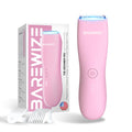 BAREWIZE Body Hair & Pubic Hair Trimmer for Men & Women, Painless Electric Body & Bikini Shaver | Waterproof, Type-C Rechargeable, LED Light, Replaceable Blade, Manscape Personal Groomer (Denim Blue)