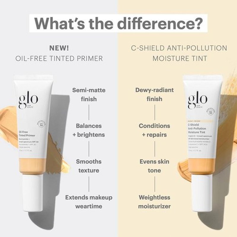 Glo Skin Beauty C-Shield Tinted Moisturizer SPF 30 - Lightweight Anti-Pollution Formula, 10W-Dark, Dewy Finish