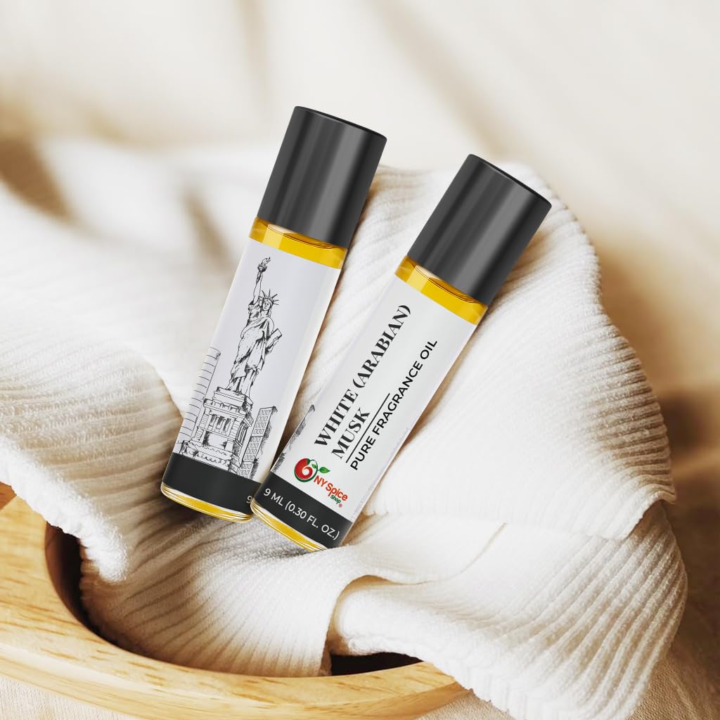 NY Spice Shop White Arabian Musk – Pack of 1 Smooth Aromatic Notes & Oil Based Perfume Blend – Natural Scent Essence with Refreshing Aroma Tone – Traditional Arabian Fragrance for Personal Scents