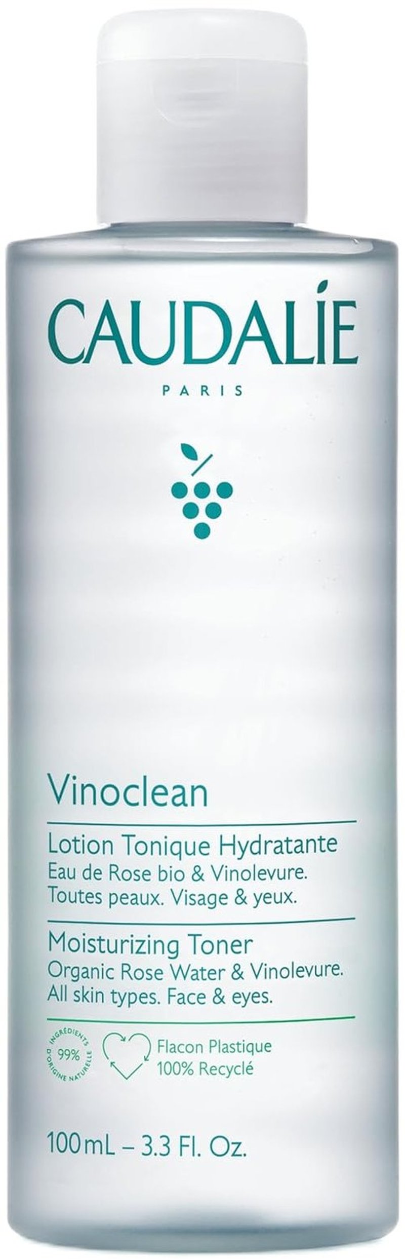 Caudalie Vinoclean Moisturizing Toner - Hydrating Rose Water Formula for All Skin Types