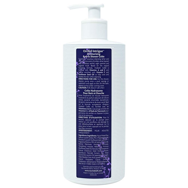 Vitabath Orchid Intrigue Moisturizing Bath & Shower Gel Wash Alluring Botanical Skin-Softening Hydrating & Soothing Skincare, Body Cleanser & Foaming Gelee Bath - Cruelty-Free - 10.5 oz