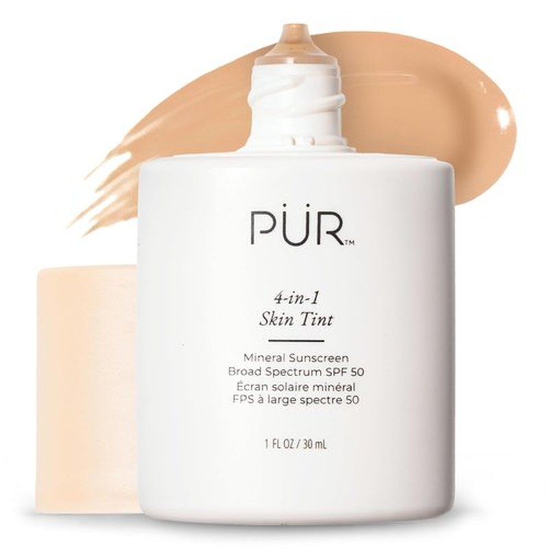 PÜR MINERALS Tinted Sunscreen - 4-in-1 SPF 50 Mineral Face Tint, Moisturizer & Primer - Lightweight & Buildable