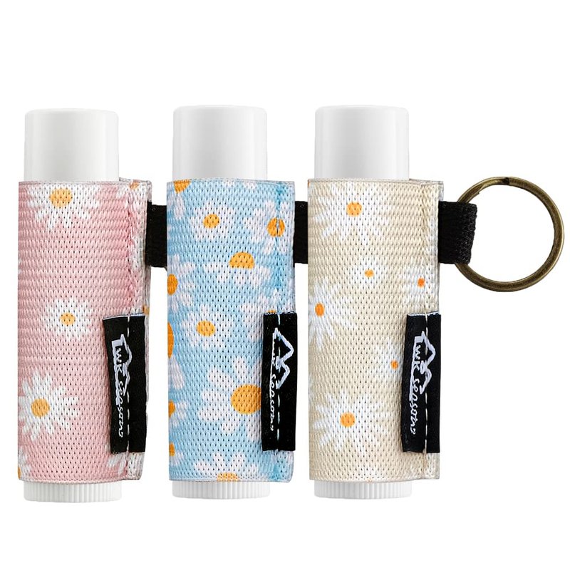 WK IEASON Lip Balm Holder Keychain - 3PCS Clip-On Lip Gloss Holders for Chapstick & Burt's Bees | Cute Elastic Design