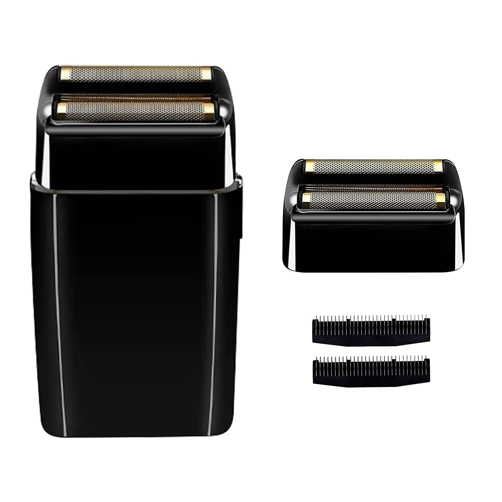 Replacment Foil and Cutter for Babyliss Pro MetalFX Double Foil Shavers Head，2 Count,Black