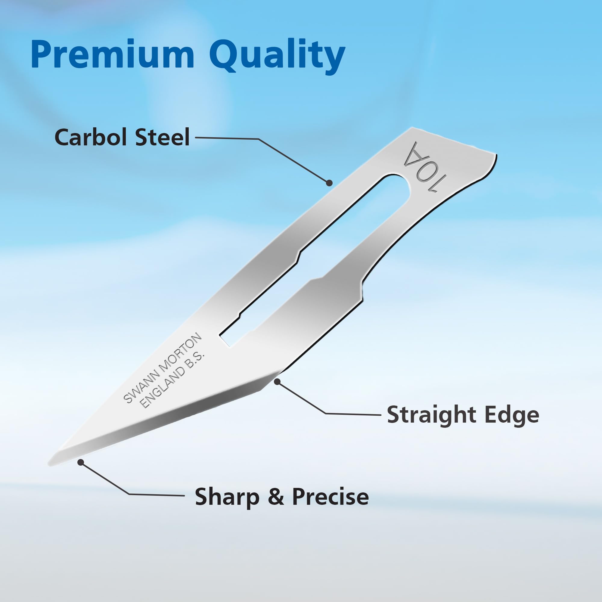 Swann Morton Surgical Scalpel Blade #10A - Box of 100 (20 Packs of 5)