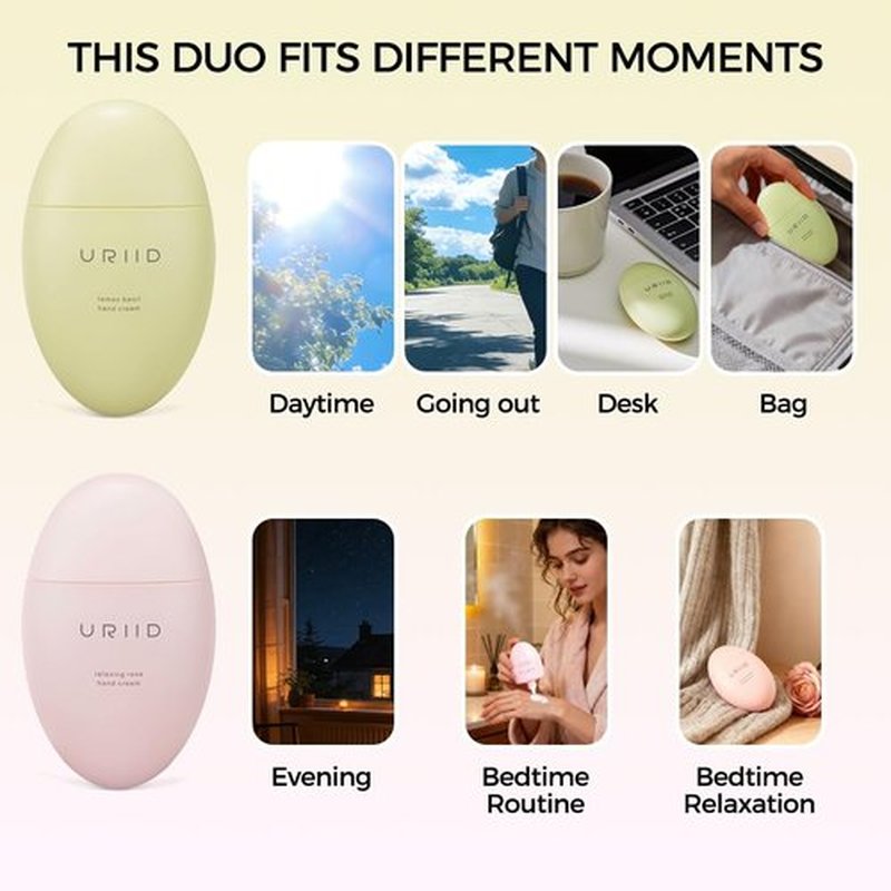 2-in-1 Hand Cream Set by [Brand Name] - Nourishing Lemon Basil & Relaxing Rose | 1.76 oz Each