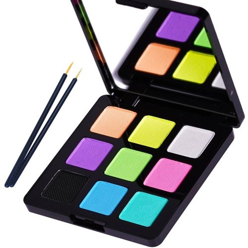 Bowitzki 9 Colors Water Activated Eyeliner Hydra Liner Graphic Cake Aqua Eye Liner Retro Makeup Pastel UV Glow Color Neon Face Body Paint (25 Pastel Color)