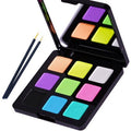 Bowitzki 9 Colors Water Activated Eyeliner Hydra Liner Graphic Cake Aqua Eye Liner Retro Makeup Pastel UV Glow Color Neon Face Body Paint (25 Pastel Color)