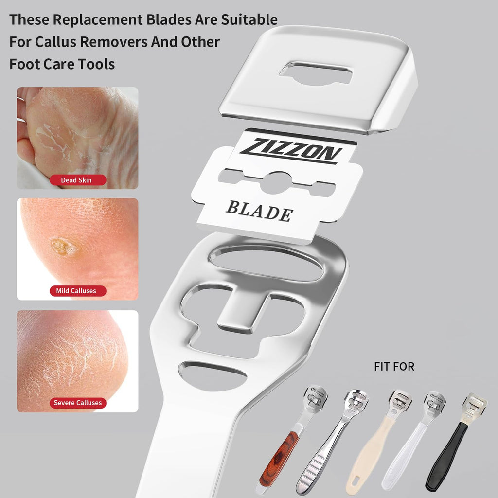 ZIZZON Callus Shaver Replacement Blades 100 Count