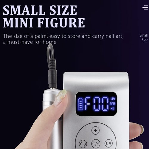 3 in 1 Portable Electric Nail Drill, Compact 35000 RPM Electrical Professional Nail File Kit, UV Lamp Manicure Pedicure Polishing Shape Tools
