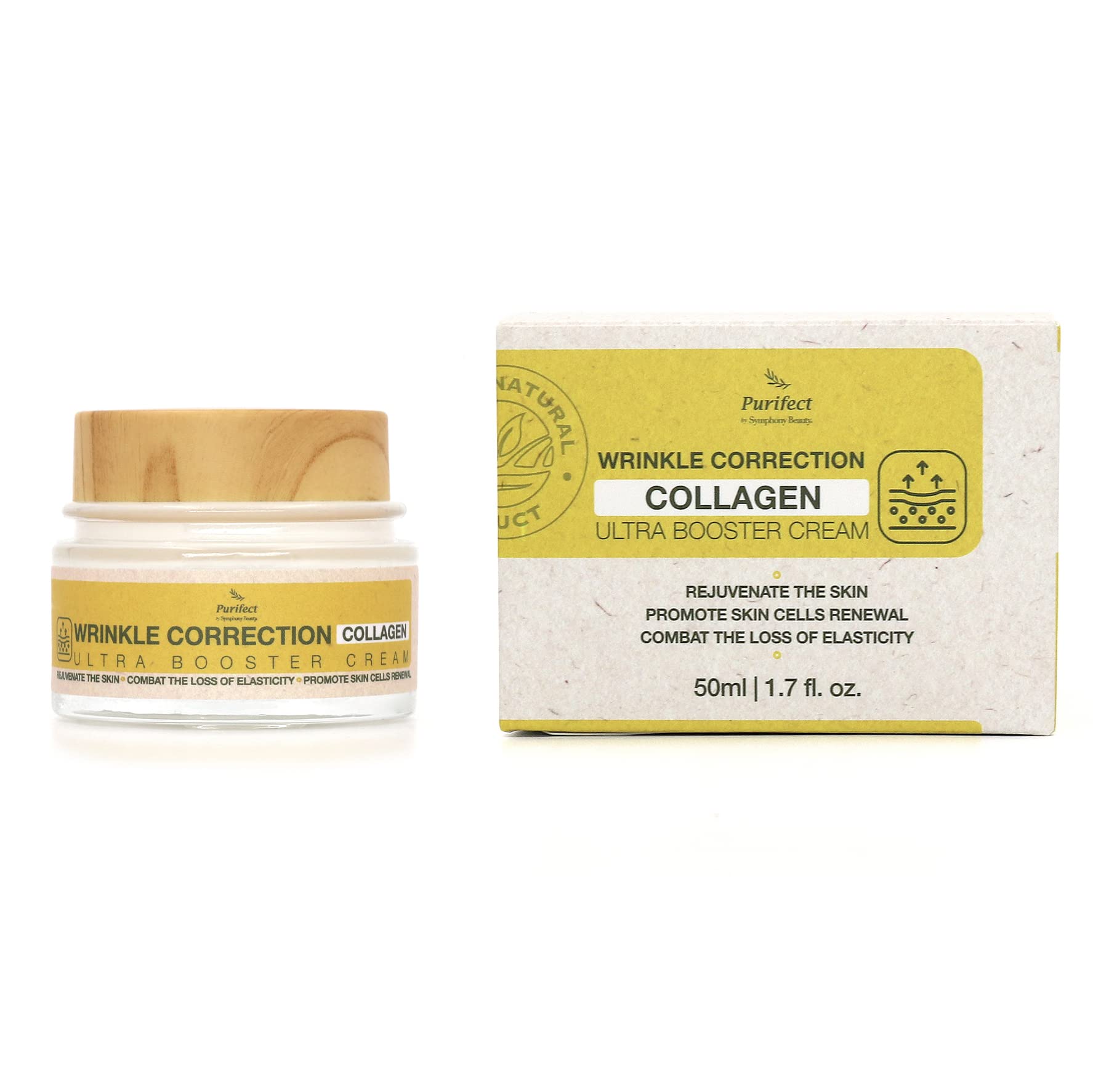 Purifect Wrinkle Correction Collagen Ultra Booster Cream for Women & Men - Moisturizer Face Cream, Anti-Aging Support, Strengthens and Hydrates Skin, Moisturizing Skincare - 1.7 fl oz