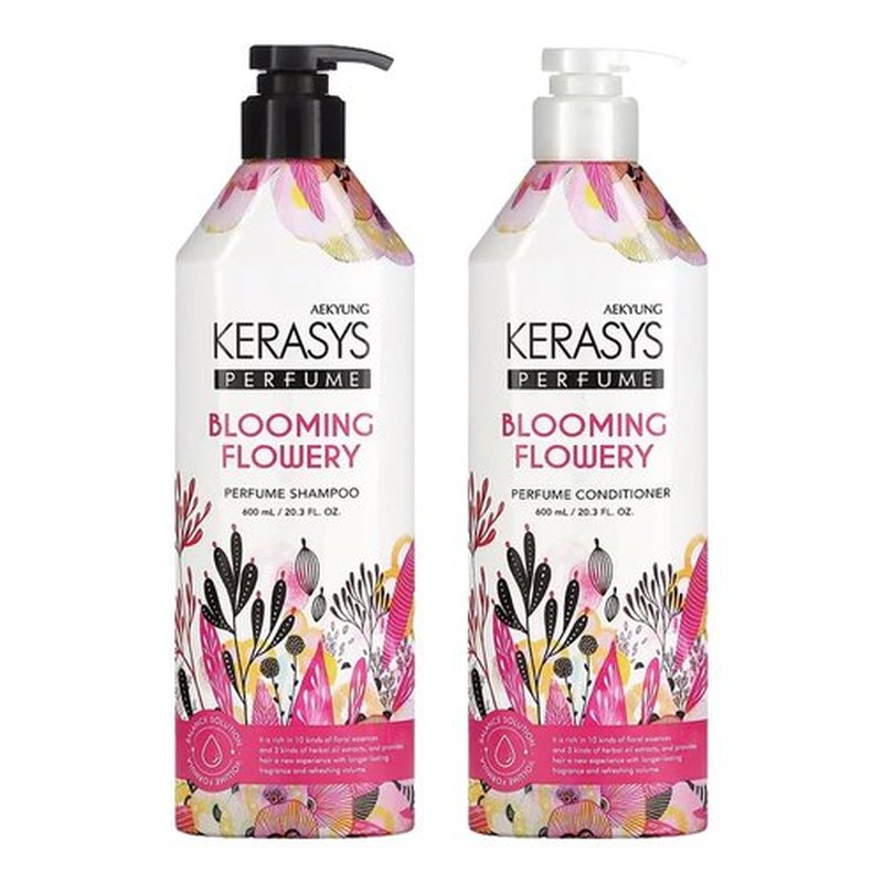 Kerasys Perfume Shampoo and Conditioner Set 20.3 fl oz / 600 ml (Blooming Flowery)