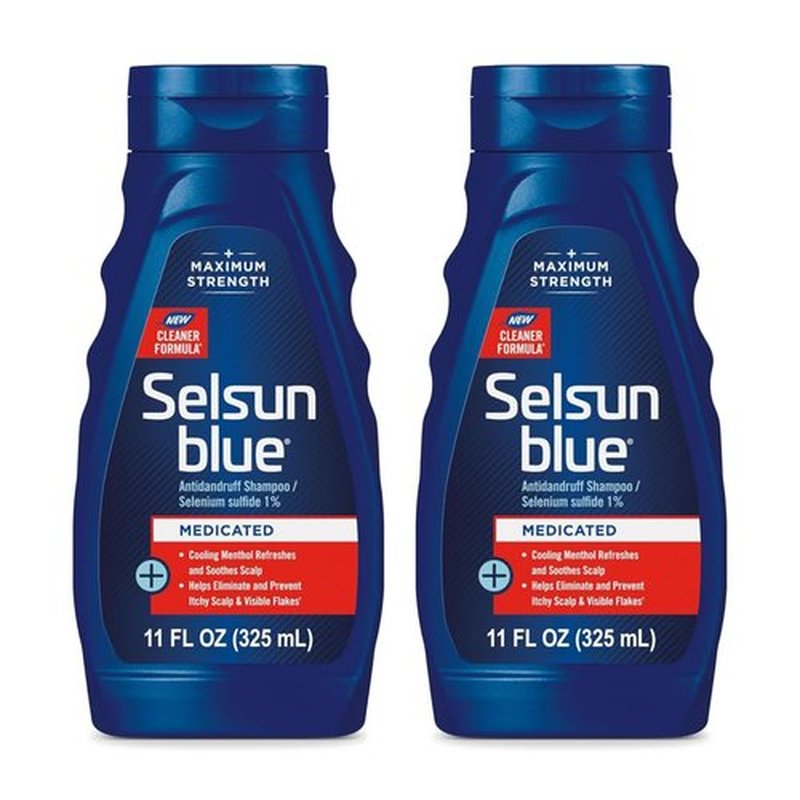 Selsun Blue Medicated Anti-Dandruff Shampoo - Maximum Strength with Menthol | 11 fl. oz. (Pack of 2)