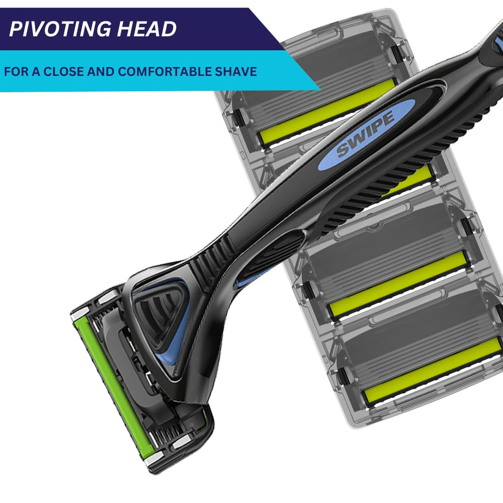 SWIPE Premium Men's 6-Blade Razor Refills (24) (No Trimmer)